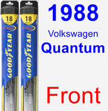 Front Wiper Blade Pack for 1988 Volkswagen Quantum - Hybrid