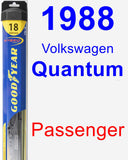 Passenger Wiper Blade for 1988 Volkswagen Quantum - Hybrid