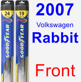 Front Wiper Blade Pack for 2007 Volkswagen Rabbit - Hybrid