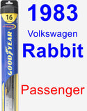 Passenger Wiper Blade for 1983 Volkswagen Rabbit - Hybrid