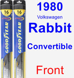 Front Wiper Blade Pack for 1980 Volkswagen Rabbit Convertible - Hybrid