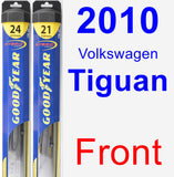 Front Wiper Blade Pack for 2010 Volkswagen Tiguan - Hybrid