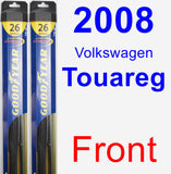 Front Wiper Blade Pack for 2008 Volkswagen Touareg - Hybrid