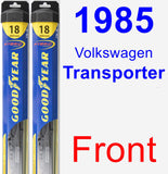 Front Wiper Blade Pack for 1985 Volkswagen Transporter - Hybrid