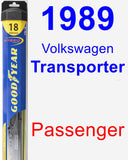 Passenger Wiper Blade for 1989 Volkswagen Transporter - Hybrid