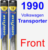 Front Wiper Blade Pack for 1990 Volkswagen Transporter - Hybrid