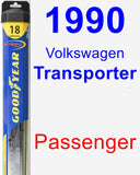 Passenger Wiper Blade for 1990 Volkswagen Transporter - Hybrid