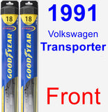 Front Wiper Blade Pack for 1991 Volkswagen Transporter - Hybrid