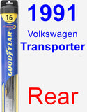 Rear Wiper Blade for 1991 Volkswagen Transporter - Hybrid