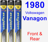 Front & Rear Wiper Blade Pack for 1980 Volkswagen Vanagon - Hybrid