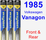 Front & Rear Wiper Blade Pack for 1985 Volkswagen Vanagon - Hybrid