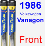 Front Wiper Blade Pack for 1986 Volkswagen Vanagon - Hybrid