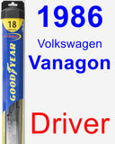 Driver Wiper Blade for 1986 Volkswagen Vanagon - Hybrid