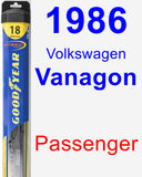 Passenger Wiper Blade for 1986 Volkswagen Vanagon - Hybrid