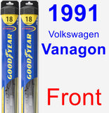 Front Wiper Blade Pack for 1991 Volkswagen Vanagon - Hybrid