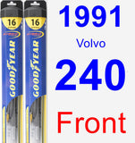 Front Wiper Blade Pack for 1991 Volvo 240 - Hybrid