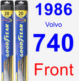 Front Wiper Blade Pack for 1986 Volvo 740 - Hybrid