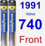 Front Wiper Blade Pack for 1991 Volvo 740 - Hybrid