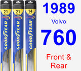 Front & Rear Wiper Blade Pack for 1989 Volvo 760 - Hybrid