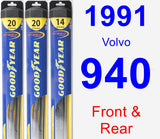 Front & Rear Wiper Blade Pack for 1991 Volvo 940 - Hybrid