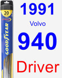 Driver Wiper Blade for 1991 Volvo 940 - Hybrid