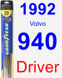 Driver Wiper Blade for 1992 Volvo 940 - Hybrid