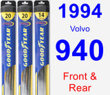 Front & Rear Wiper Blade Pack for 1994 Volvo 940 - Hybrid