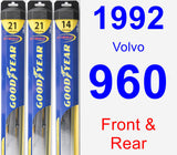 Front & Rear Wiper Blade Pack for 1992 Volvo 960 - Hybrid