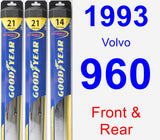Front & Rear Wiper Blade Pack for 1993 Volvo 960 - Hybrid