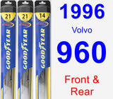 Front & Rear Wiper Blade Pack for 1996 Volvo 960 - Hybrid