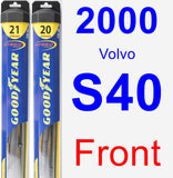 Front Wiper Blade Pack for 2000 Volvo S40 - Hybrid