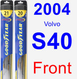 Front Wiper Blade Pack for 2004 Volvo S40 - Hybrid