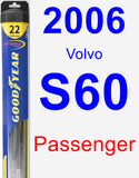 Passenger Wiper Blade for 2006 Volvo S60 - Hybrid