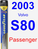 Passenger Wiper Blade for 2003 Volvo S80 - Hybrid