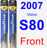 Front Wiper Blade Pack for 2007 Volvo S80 - Hybrid