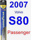 Passenger Wiper Blade for 2007 Volvo S80 - Hybrid