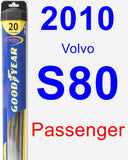 Passenger Wiper Blade for 2010 Volvo S80 - Hybrid