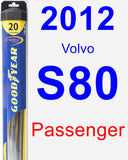 Passenger Wiper Blade for 2012 Volvo S80 - Hybrid