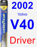 Driver Wiper Blade for 2002 Volvo V40 - Hybrid