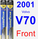 Front Wiper Blade Pack for 2001 Volvo V70 - Hybrid