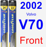 Front Wiper Blade Pack for 2002 Volvo V70 - Hybrid