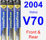 Front & Rear Wiper Blade Pack for 2004 Volvo V70 - Hybrid