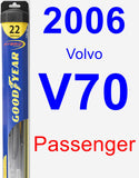 Passenger Wiper Blade for 2006 Volvo V70 - Hybrid