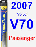 Passenger Wiper Blade for 2007 Volvo V70 - Hybrid