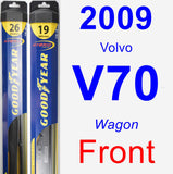 Front Wiper Blade Pack for 2009 Volvo V70 - Hybrid